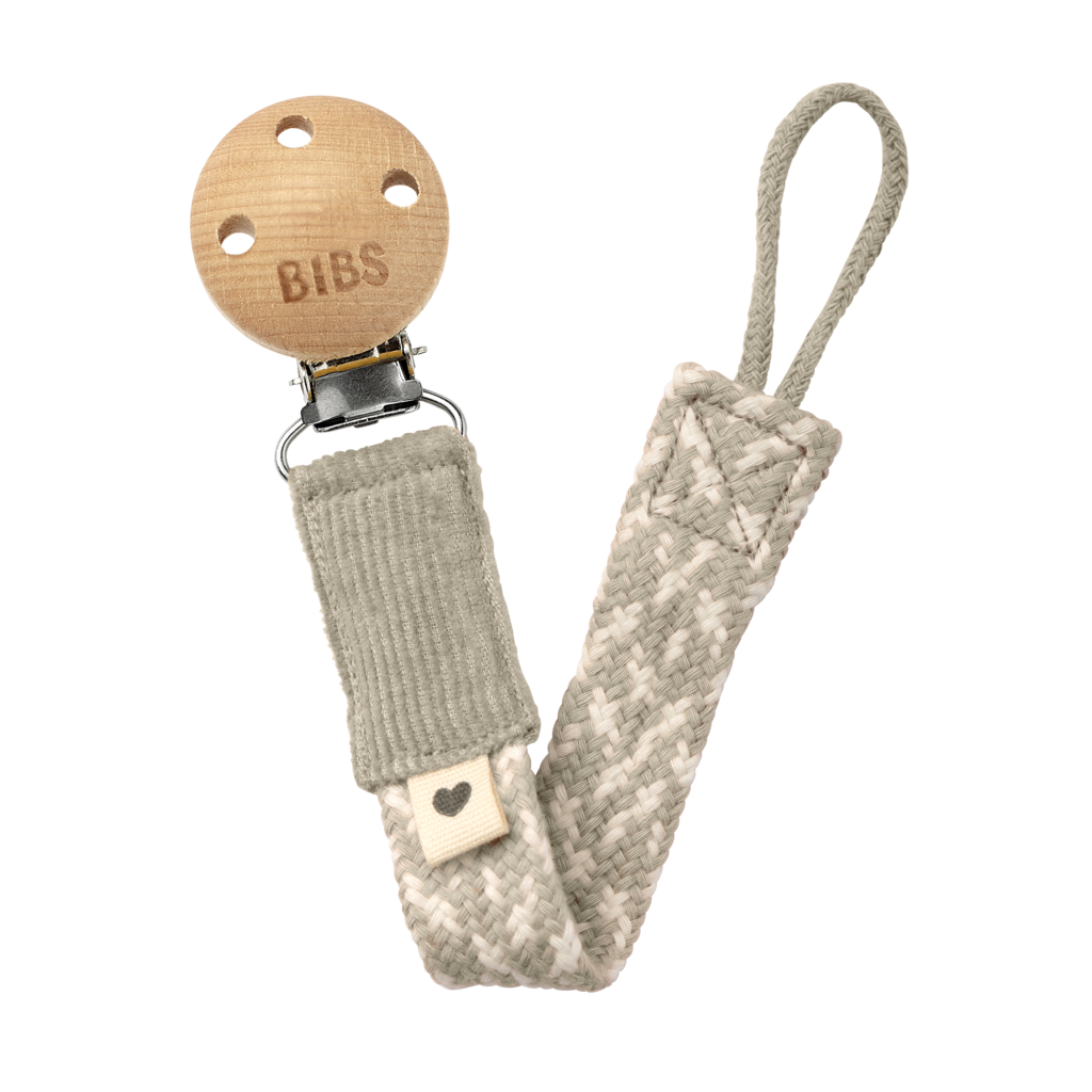 BIBS Pacifier Clips Sand/Ivory Babakie